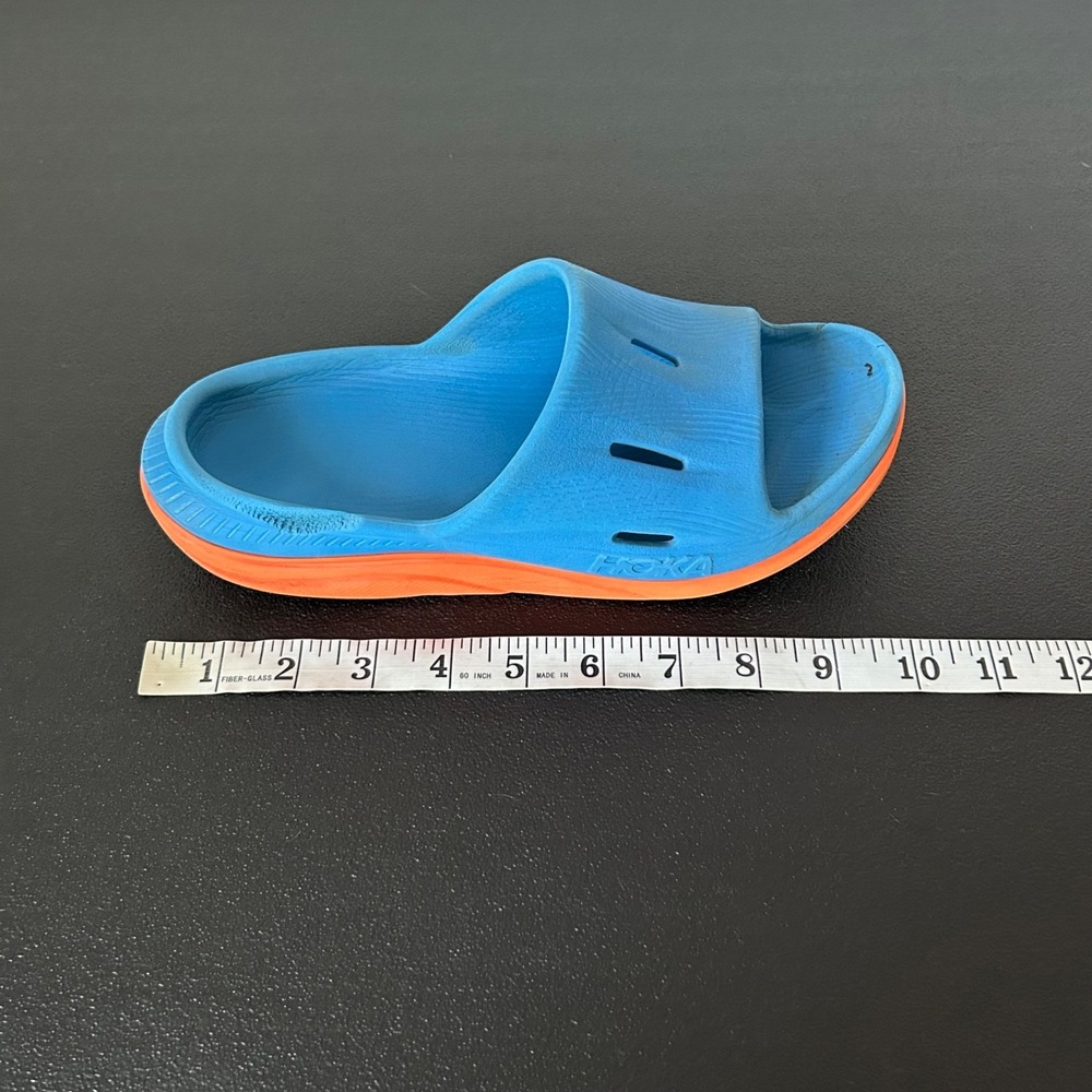 HOKA ONE ONE Ora Recovery Slide 2 Sandals Mens 7 W 8 Blue Orange Slip On Shoes - Picture 7 of 8